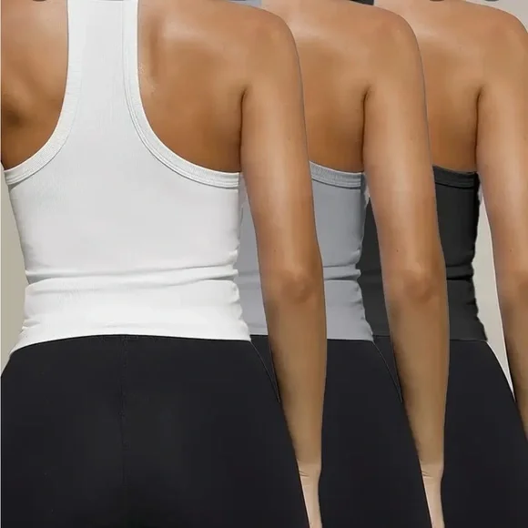 3pcs Women'S V-Neck Cami Tank Tops - Sexy Sleeveless Nodlens for All seasons - Picture 2 of 2